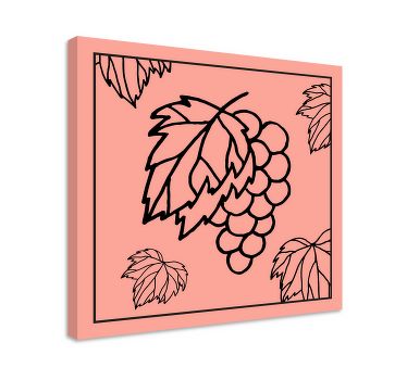 Leinwandbild obst trauben mit blättern - TenStickers