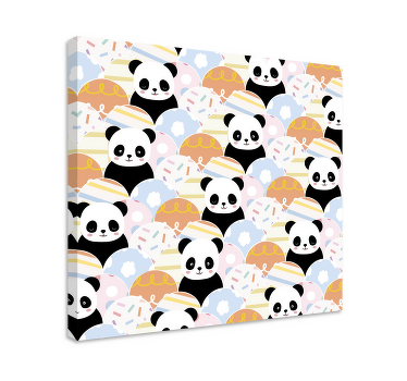 Patchwork panda design animal canvas prints - TenStickers