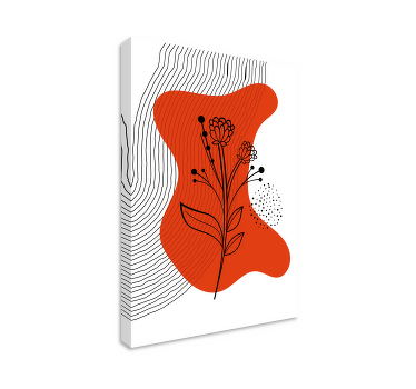 Leinwandbild Blume abstrakte blumensilhouette - TenStickers