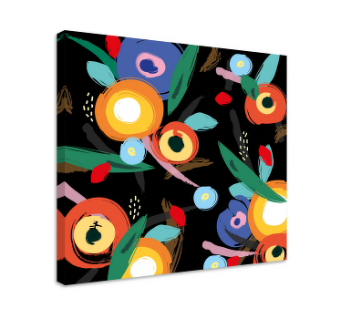 Tableau moderne Fleurs et feuilles abstraites - TenStickers