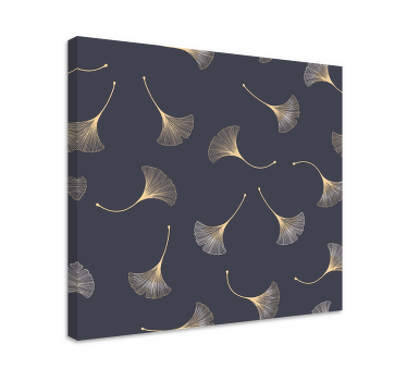 Wandbilder modern Ginkgoblatt marine & gold - TenStickers