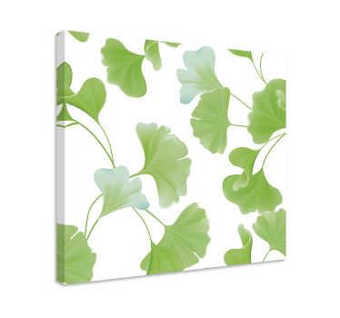 Wandbild Wohnzimmer grüne Ginkgoblätter - TenStickers