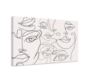 极简主义面孔艺术线条现代画布 - TenStickers