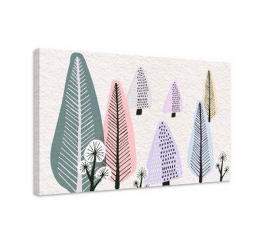 Scandinavian colorful forest tree canvas wall art - TenStickers