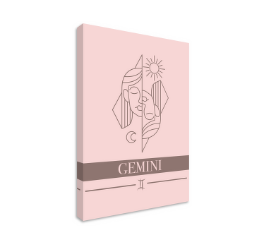 Gemini pink card zodiac sign bedroom wall print - TenStickers