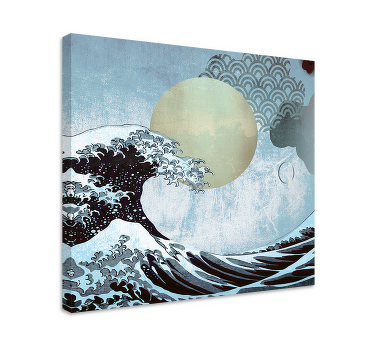The wave oriental art landscape canvas - TenStickers