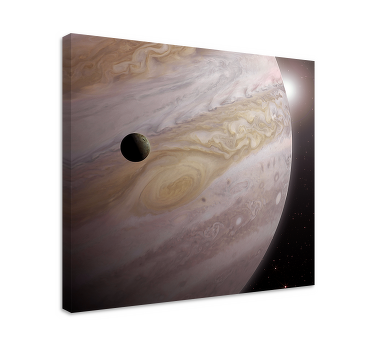 Space design two beige planets  landscape canvas - TenStickers