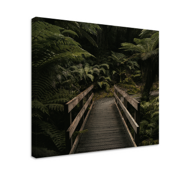 Orman ağacı duvar tuvalinde "doğa" köprüsü - TenStickers