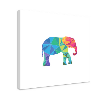 Tablou elefanți elefant poligonal colorat - TenStickers