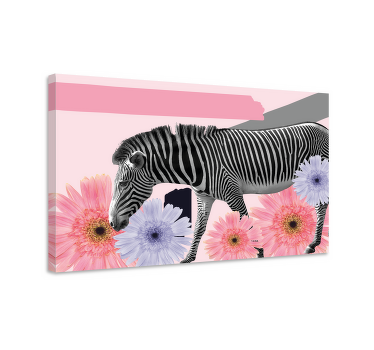 Quadro moderno Pintura de zebra estilo colagem - TenStickers