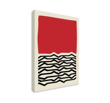 Red painting with irregular black lines canvas - TenStickers