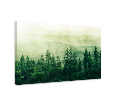 Tableau paysage Cime des arbres de la forêt verte - TenStickers