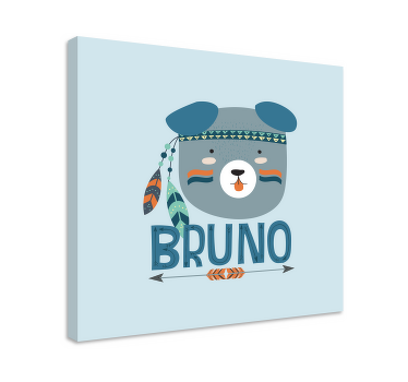 Cuadro animales ilustración de oso juguetón - TenVinilo