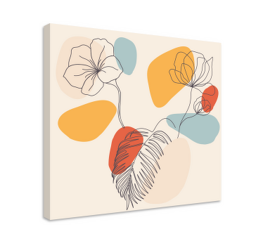 植物墙艺术彩色画布 - TenStickers