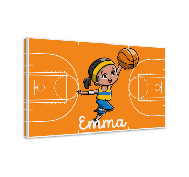 Tableau personnalisé Joueur de basket-ball fille avec nom - TenStickers