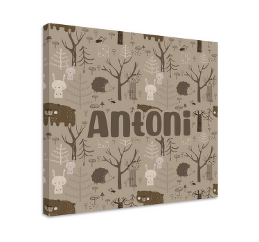 Cuadro infantil Animales del bosque de estilo escandinavo - TenVinilo