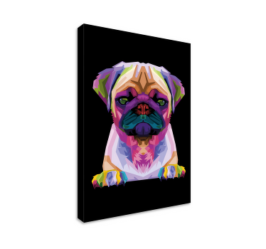 Geometrisk-dyr sød hund lærred print - TenStickers
