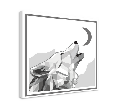 Cuadro animales Lobo gris geométrico-animal - TenVinilo