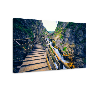Wooden bridge in 3d effect 3D canvas prints - TenStickers