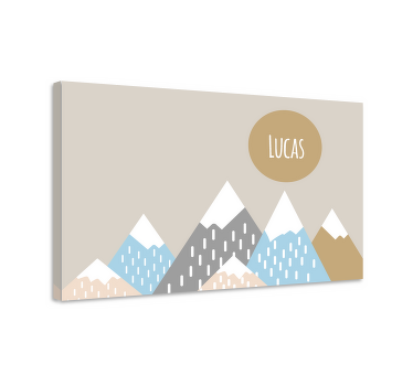 Cuadro infantil Ilustración de montañas "boho" - TenVinilo