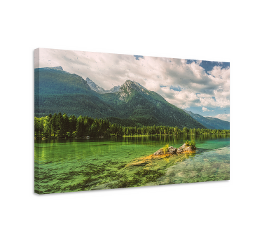 Cuadro paisajes Lago montañas y nubes - TenVinilo