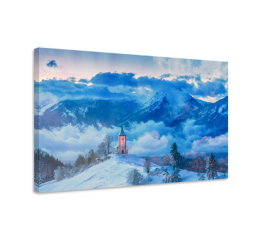 Snow mountain and fog landscape canvas - TenStickers