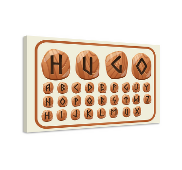 Viking alfabetet barn personlig canvas - Tenstickers