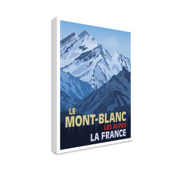 Tableau Mont-Blanc retro vintage - TenStickers