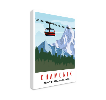 Tableau paysage Chamonix vintage - TenStickers