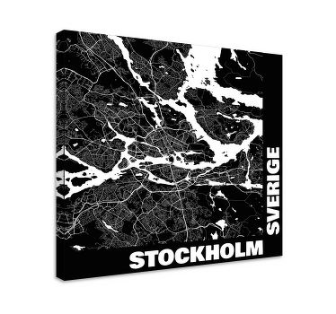 Karta över stockholm city canvastavlor - Tenstickers