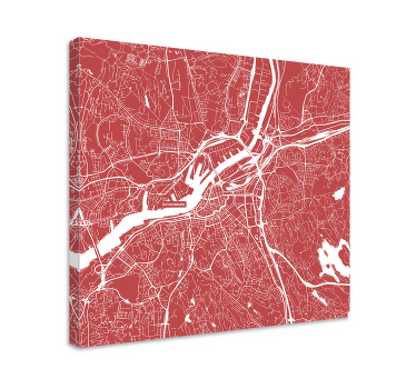 Karta över göteborg city canvastavlor - Tenstickers