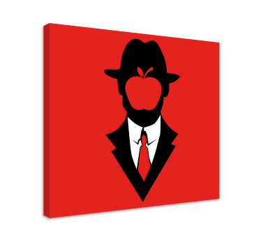 Canvas schilderij man appelgezicht - TenStickers