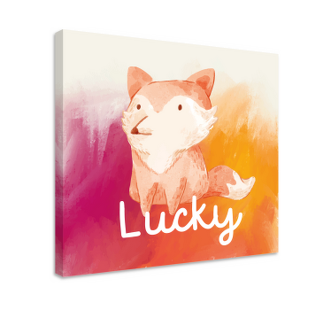 Tableau animal renard avec nom - TenStickers