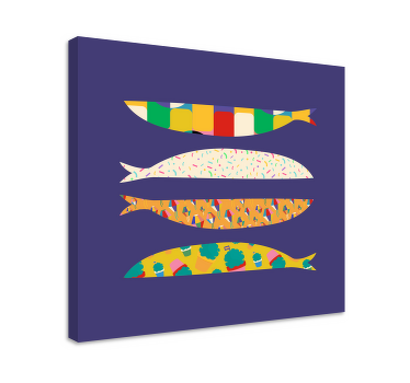 Quadro de sardinhas coloridas - TenStickers