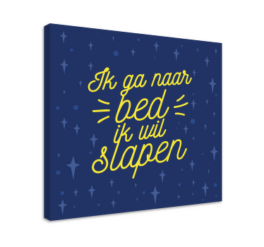 Canvas schilderij baby Bumba naar bed - TenStickers