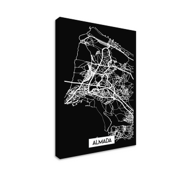 Quartos de cidades Mapa topográfico de almada - TenStickers