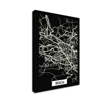 Quartos de cidades Mapa topográfico braga - TenStickers