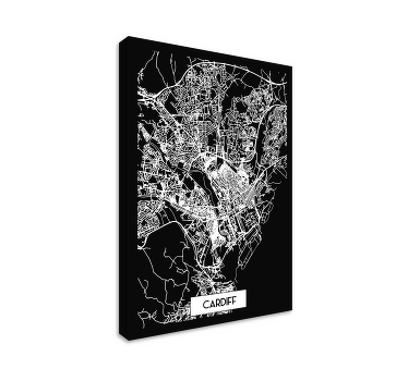 Cardiff Topographic Map city canvas prints - TenStickers