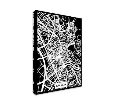 Cuadro ciudades con Mapa topográfico de Granada - TenVinilo