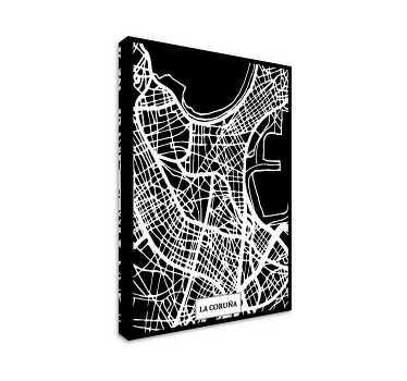 Cuadro de ciudades Mapa topográfico de Coruña - TenVinilo