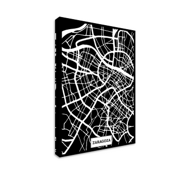 Cuadro ciudades Mapa topográfico de Zaragoza - TenVinilo