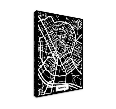 Cuadro de ciudades Mapa topográfico Valencia - TenVinilo