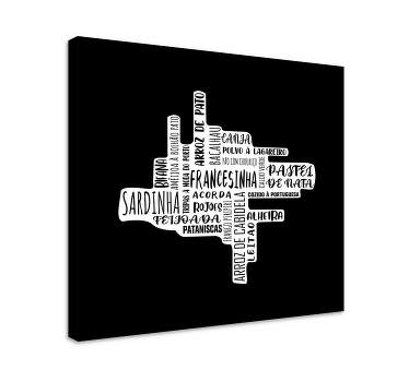 Quadro para cozinha nuvem com pratos portugueses - TenStickers