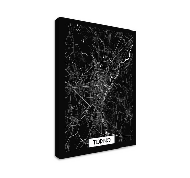 Quadro città e paesi Torino mappamondo - TenStickers