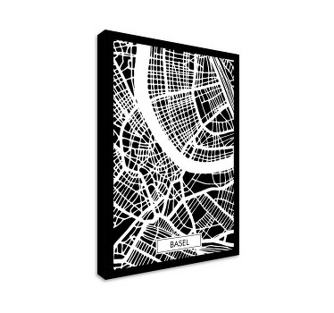 Tableau Carte topographique ville Suisse Nord - TenStickers