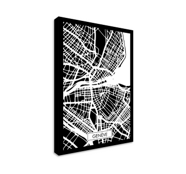 Tableau Carte topographique ville Suisse Ouest - TenStickers