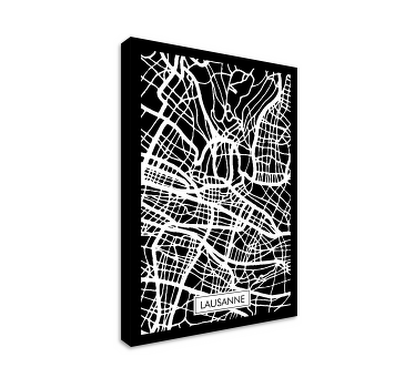 Tableau Carte Topographique ville de Suisse - TenStickers