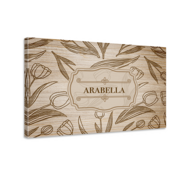 Gepersonaliseerde canvas schilderij hout tulpen - TenStickers