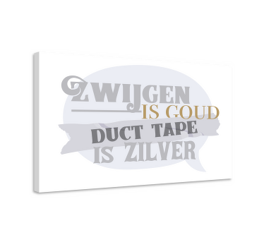 Ducttape is zilver canvas schilderij - TenStickers