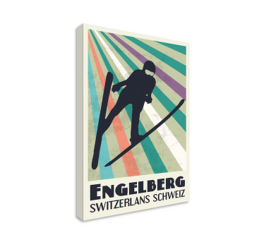 Wandbilder Vintage Engelberg Skisprung - TenStickers